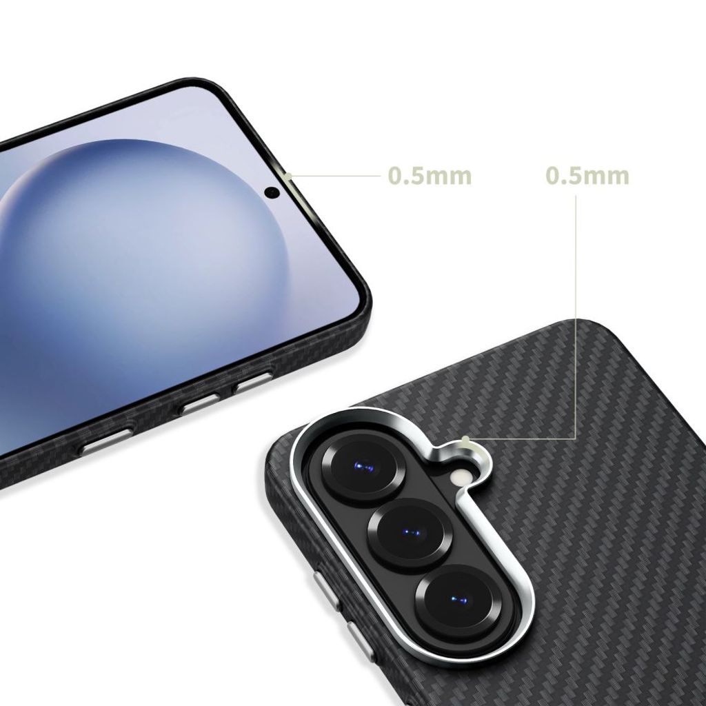 Tech-Protect Ion Carbon MagSafe Skal till Samsung Galaxy S26 - Svart/Silver