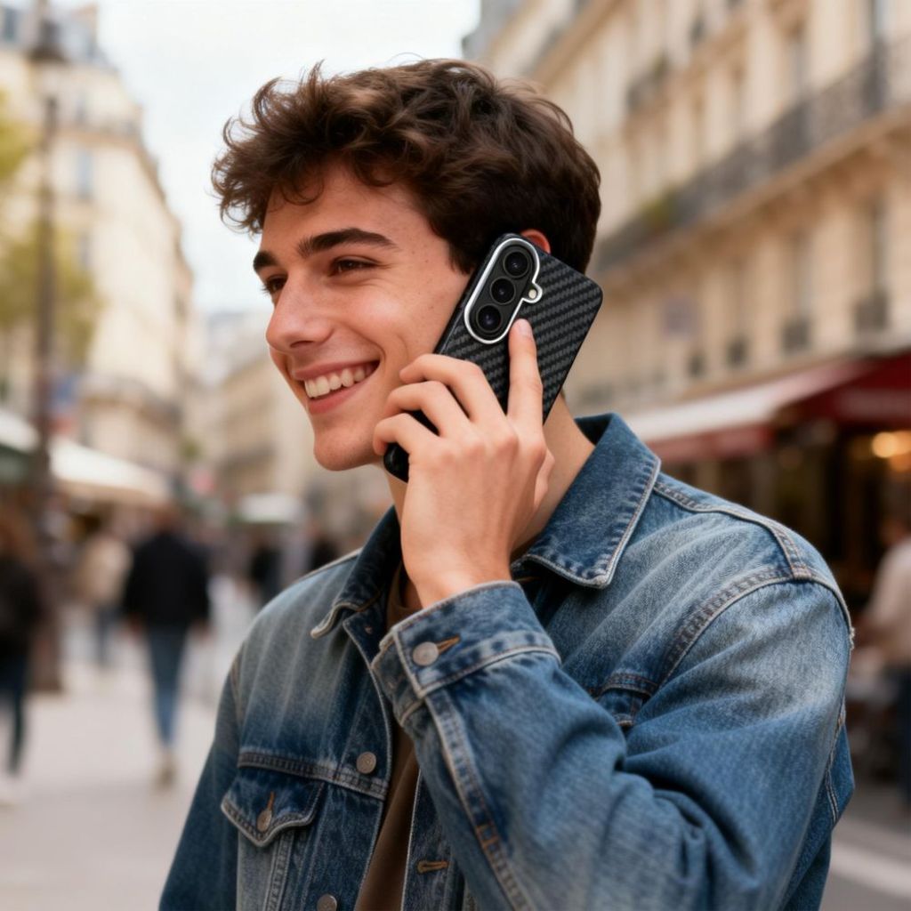 Tech-Protect Ion Carbon MagSafe Skal till Samsung Galaxy S26 - Svart/Silver