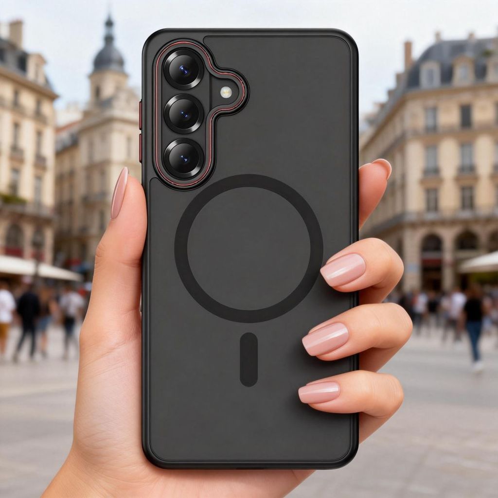 Tech-Protect MagCam MagSafe Skal till Samsung Galaxy S26 - Svart/Röd