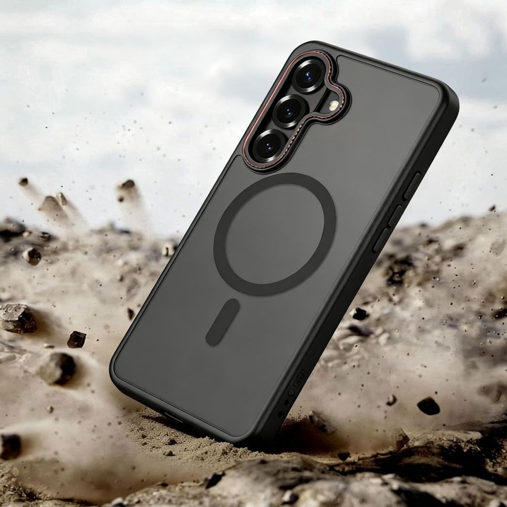 Tech-Protect MagCam MagSafe Skal till Samsung Galaxy S26 - Svart/Röd