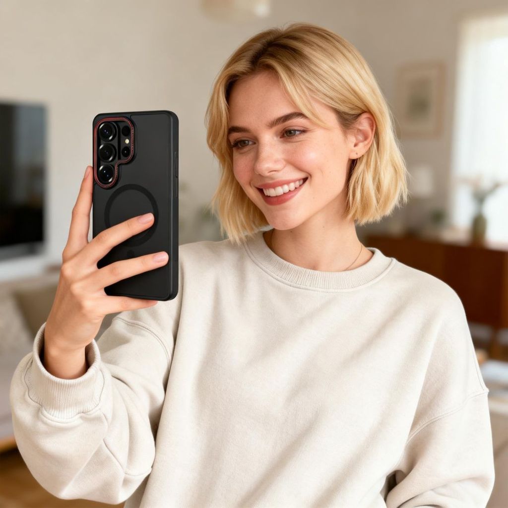 Tech-Protect MagCam MagSafe Skal till Samsung Galaxy S26 Ultra - Svart/Röd