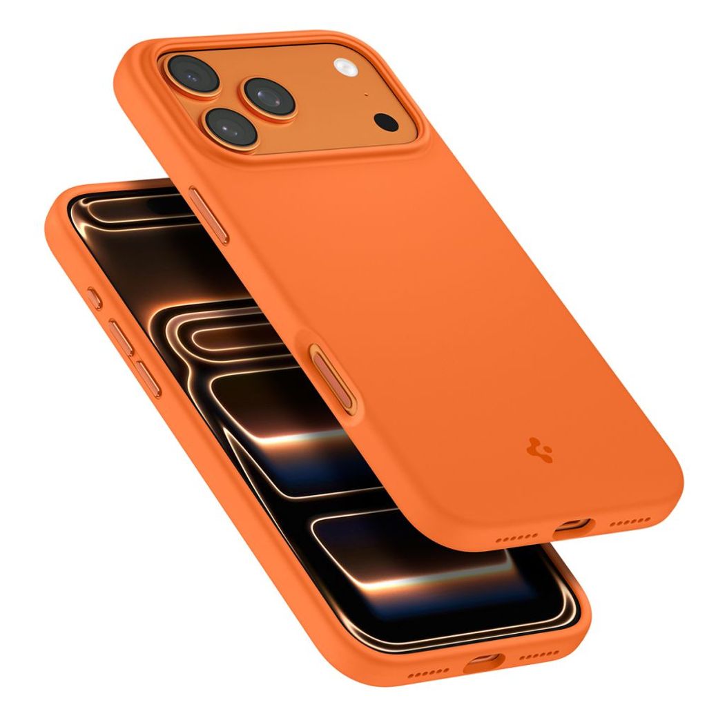 Spigen Silicone Fit Mag MagSafe -kuori till iPhone 17 Pro Max - Oranssi