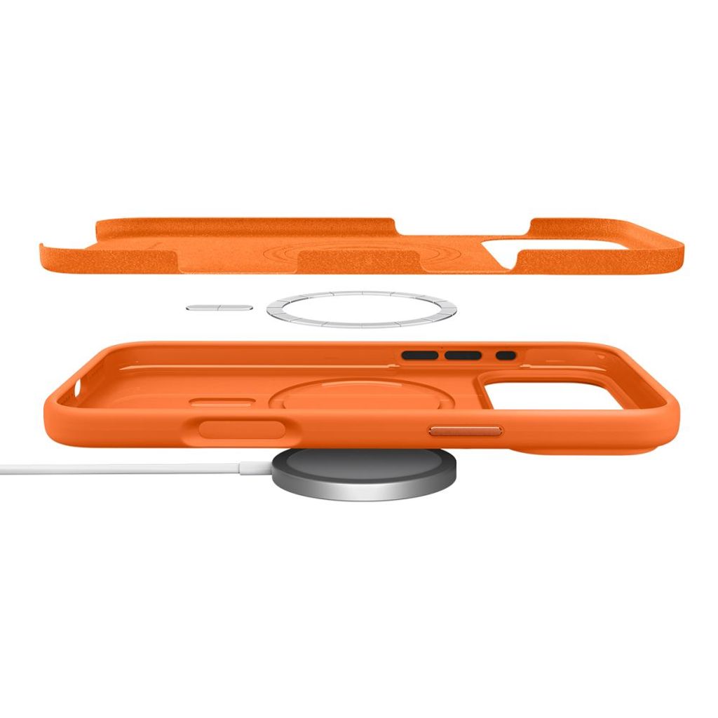 Spigen Silicone Fit Mag MagSafe -kuori till iPhone 17 Pro Max - Oranssi