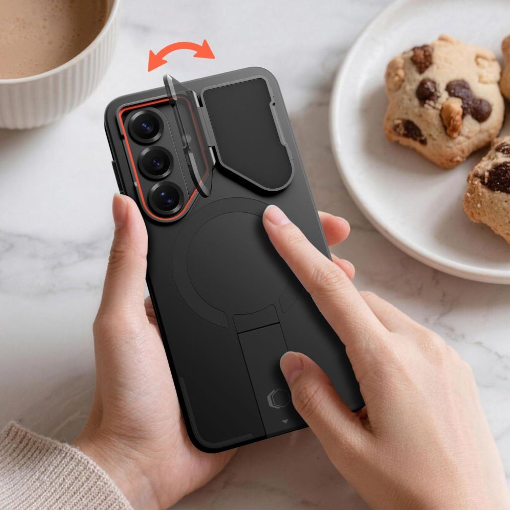 Tech-Protect Kevlar Aura MagSafe Skal till Samsung Galaxy S26 - Svart/Orange