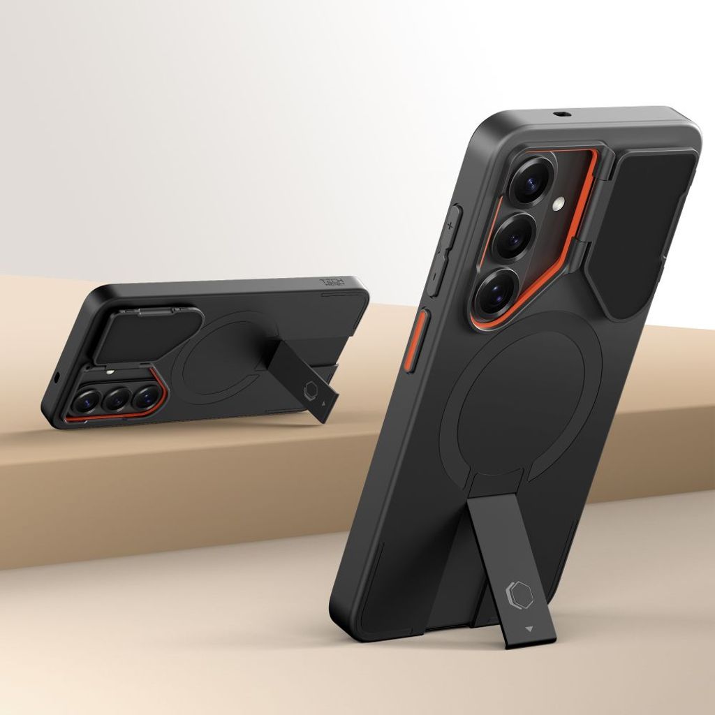 Tech-Protect Kevlar Aura MagSafe Skal till Samsung Galaxy S26 - Svart/Orange