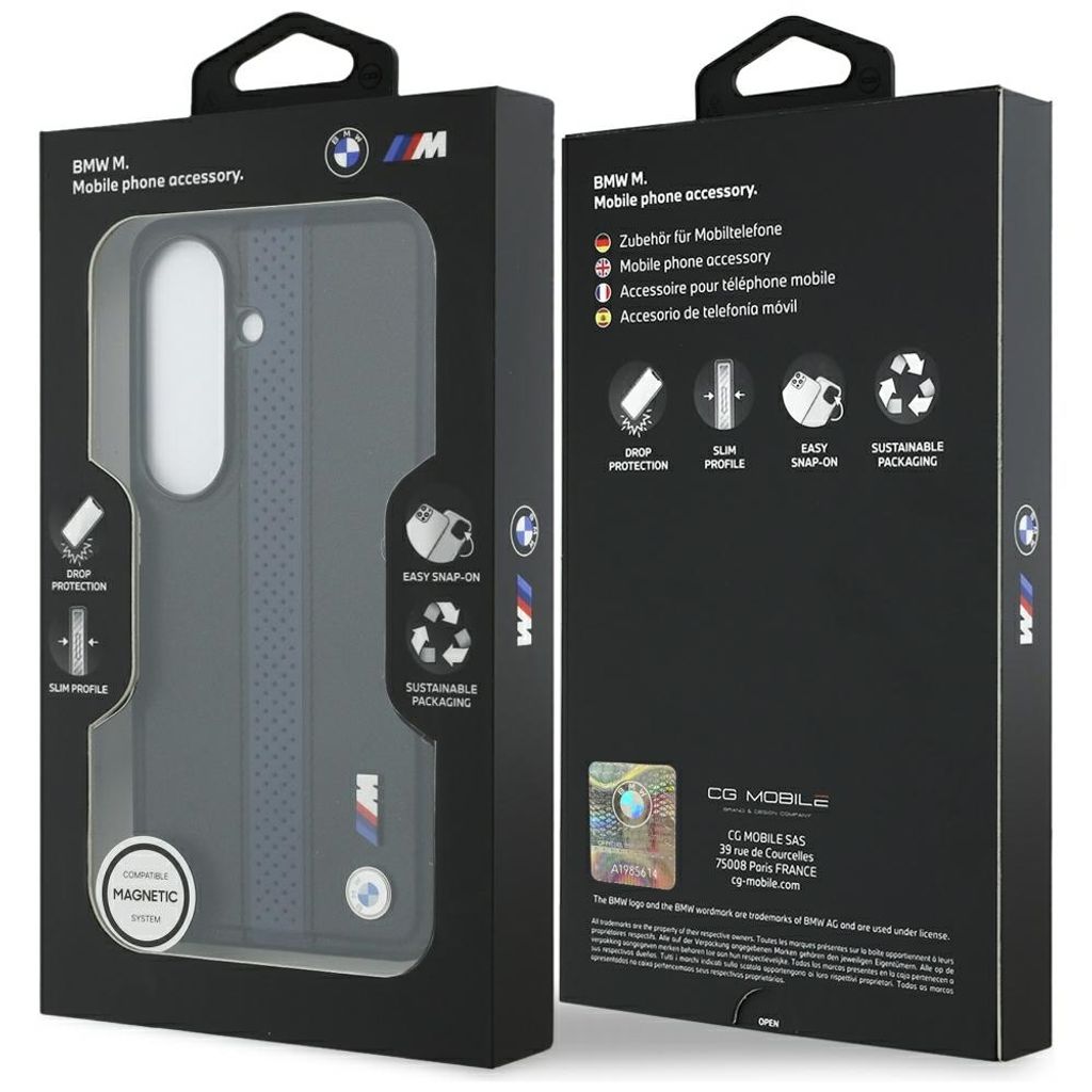 BMW Perforated Stripe Logo MagSafe Skal till Samsung Galaxy S26 - Blå