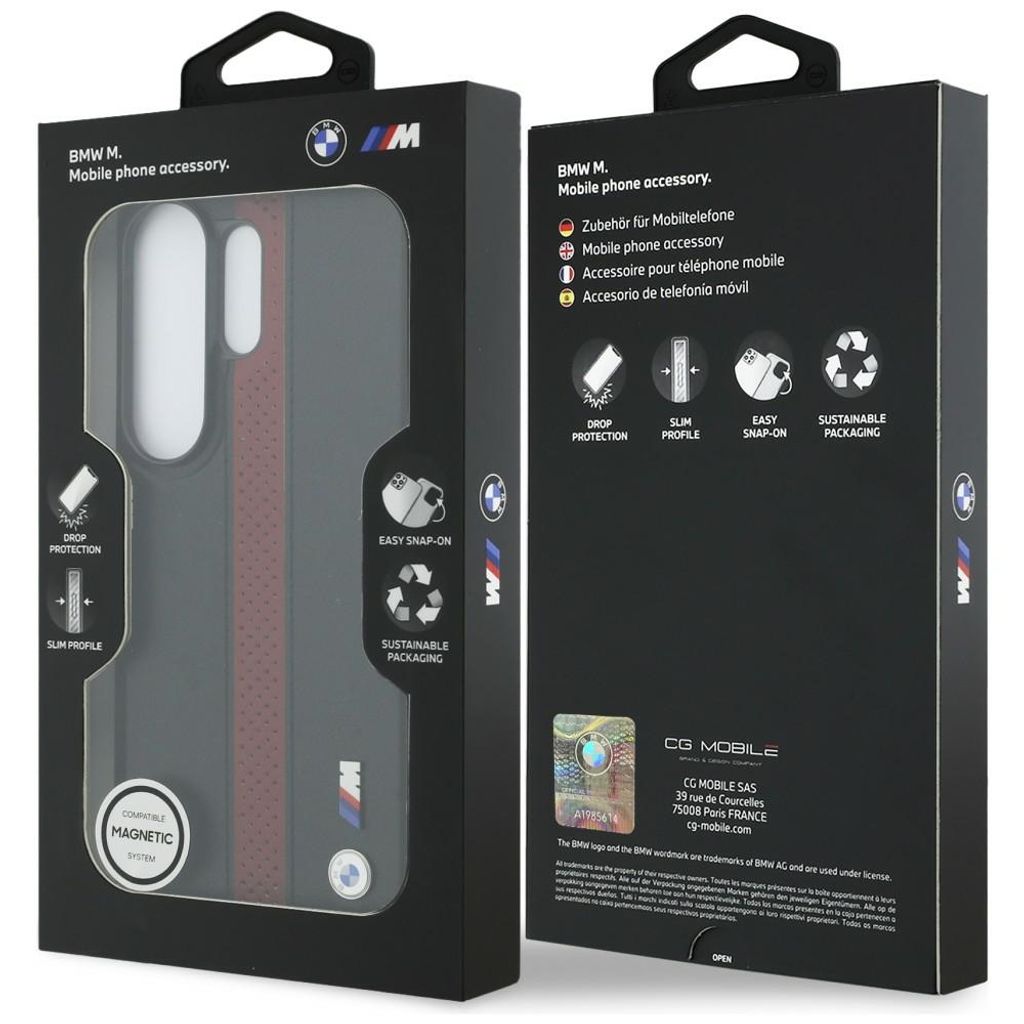 BMW Perforated Stripe Logo MagSafe Skal till Samsung Galaxy S26 Ultra - Röd