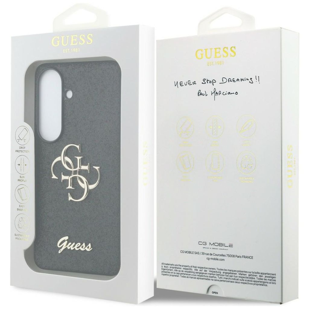 Guess Big 4G Logo Glitter Skal till Samsung Galaxy S26 - Svart