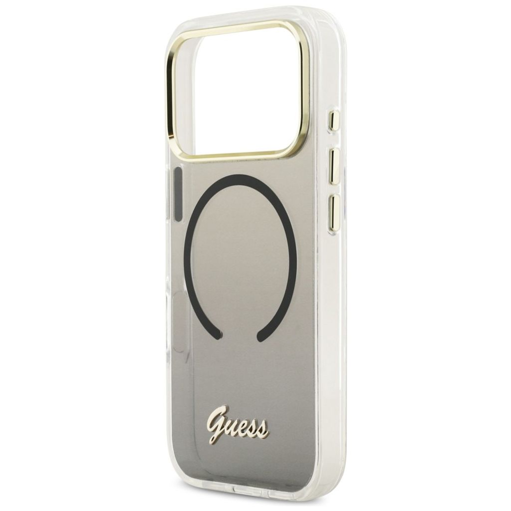 Guess IML Gradient Script Metal MagSafe -kuori till iPhone 17 Pro - Musta