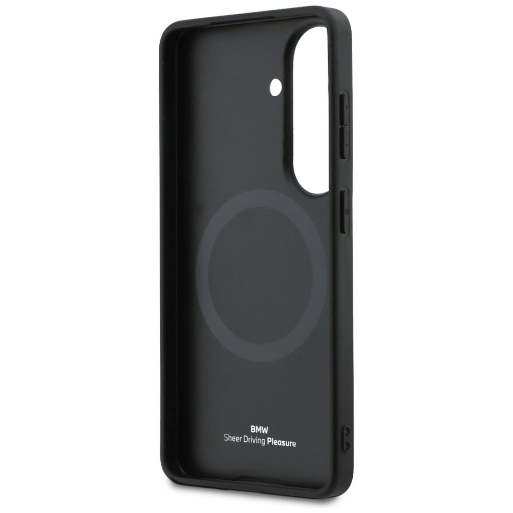 BMW Leather Hot Stamp MagSafe Skal till Samsung Galaxy S26 - Svart