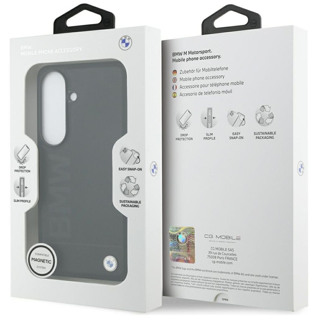 BMW Leather Hot Stamp MagSafe Skal till Samsung Galaxy S26 Plus - Svart