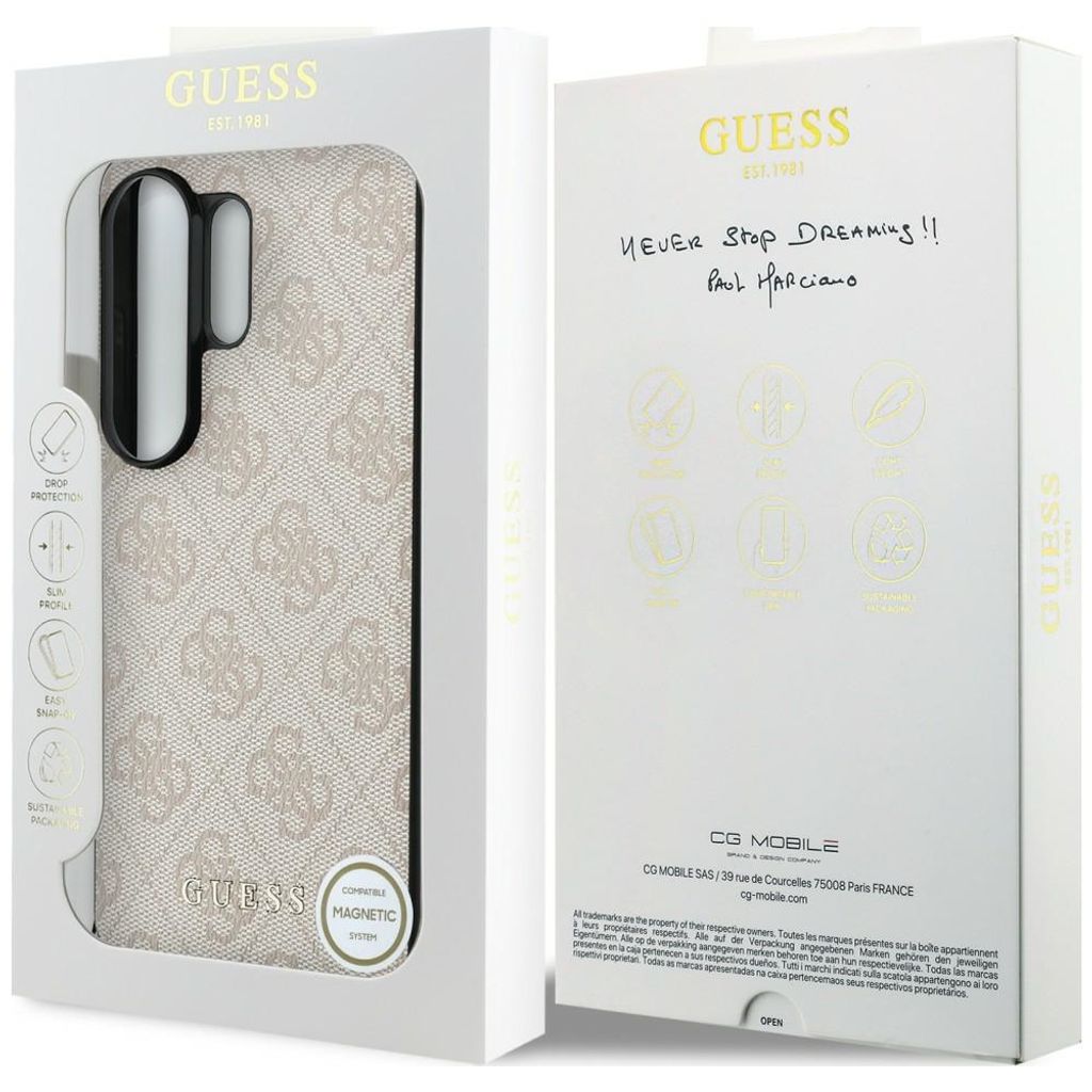 Guess 4G Classic Logo Charm MagSafe Skal till Samsung Galaxy S26 Ultra - Rosa