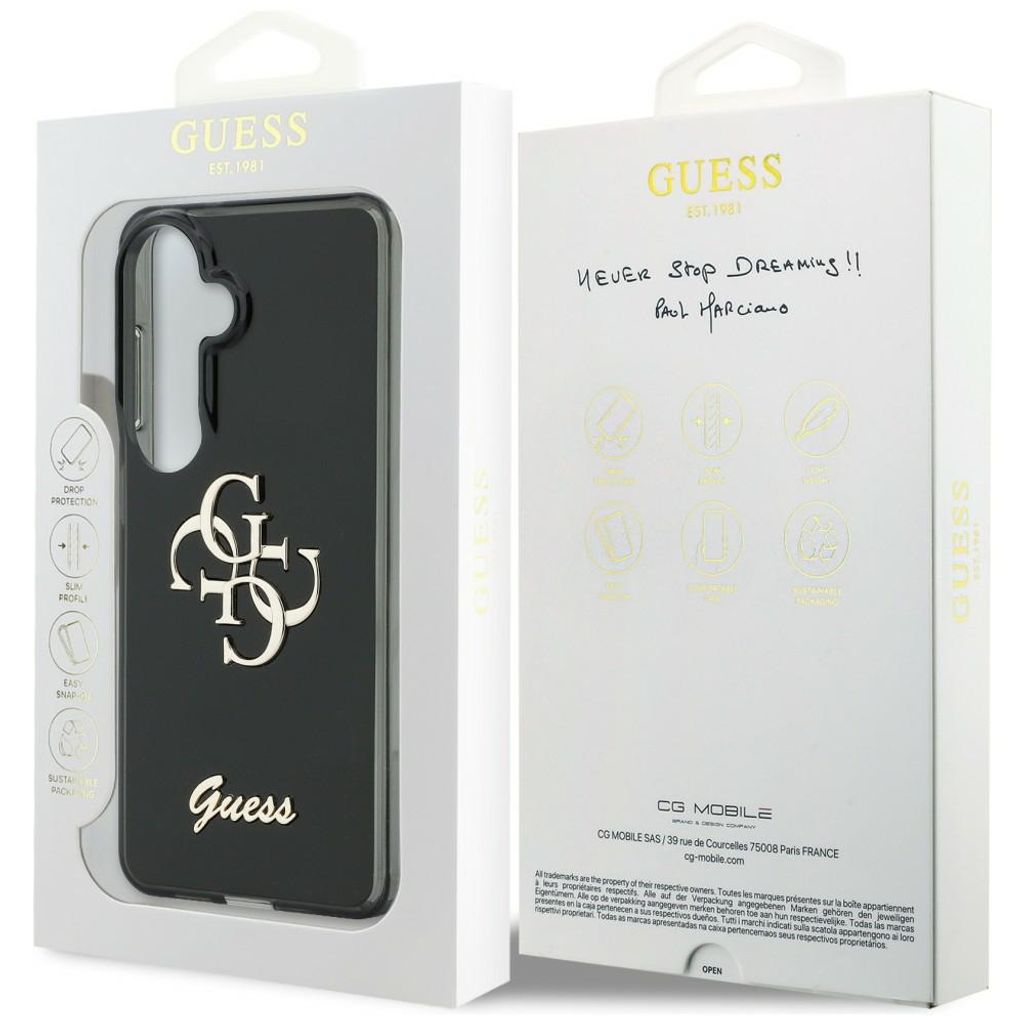 Guess 4G Script Metal Skal till Samsung Galaxy S26 - Svart