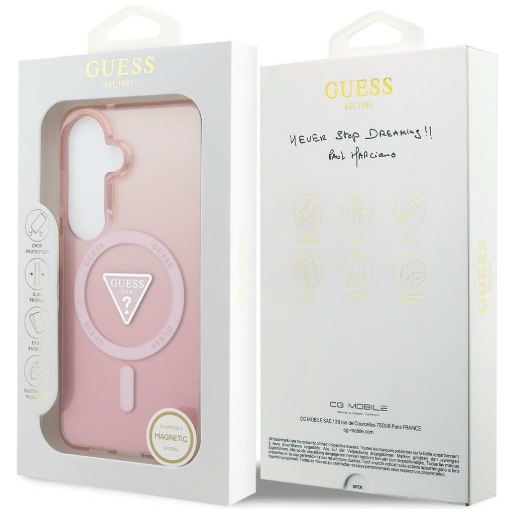 Guess Gradient Triangle MagSafe Skal till Samsung Galaxy S26 - Rosa