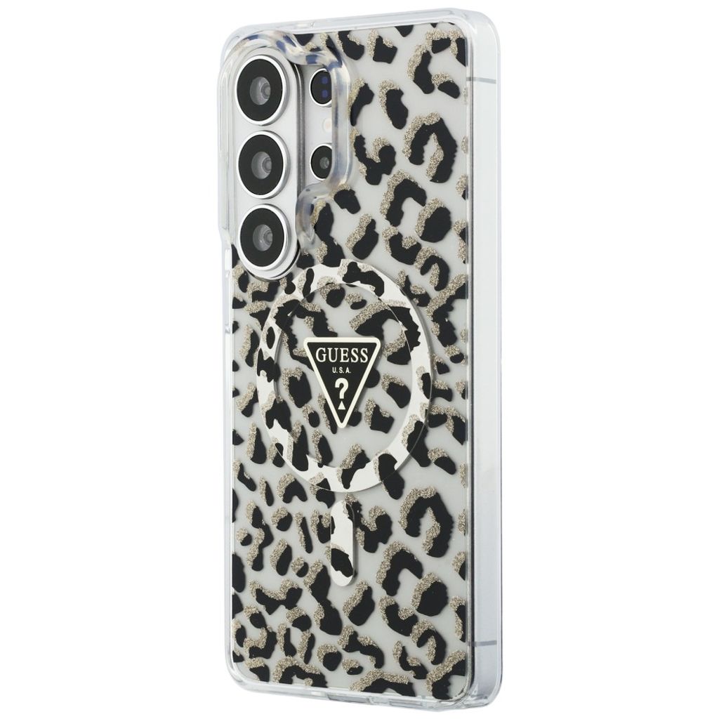 Guess Leopard Triangle Logo MagSafe Skal till Samsung Galaxy S26 Ultra - Svart