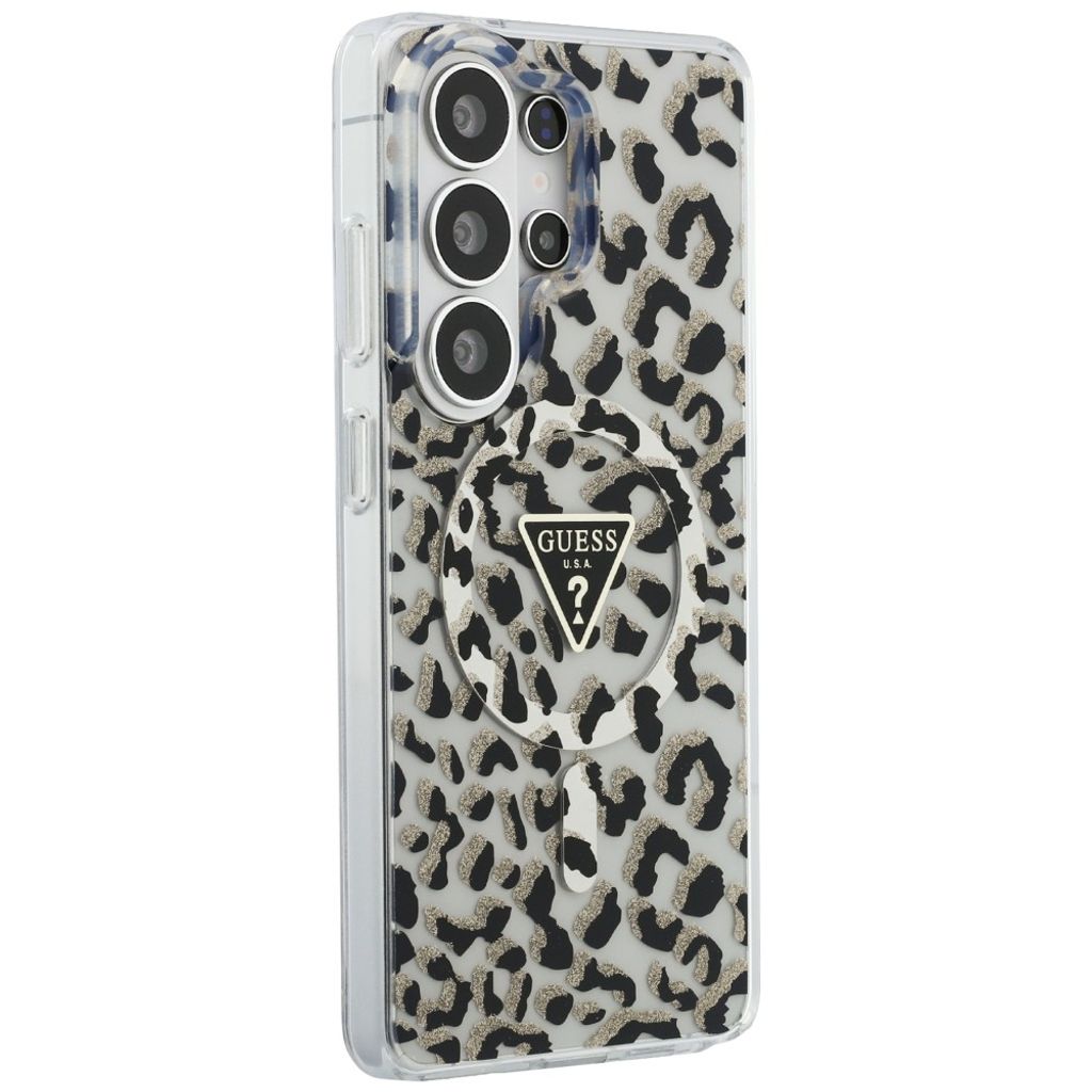 Guess Leopard Triangle Logo MagSafe Skal till Samsung Galaxy S26 Ultra - Svart