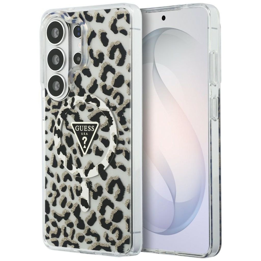 Guess Leopard Triangle Logo MagSafe Skal till Samsung Galaxy S26 Ultra - Svart