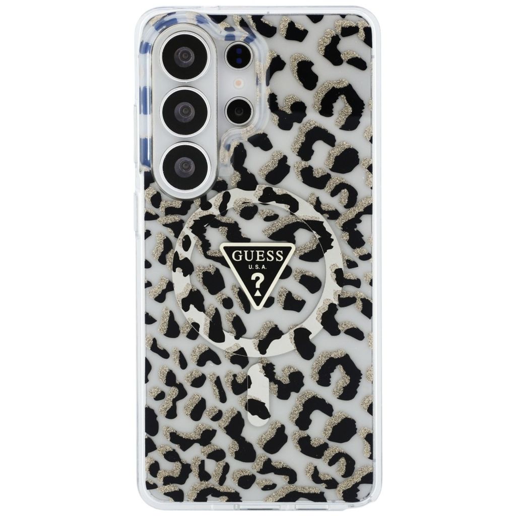 Guess Leopard Triangle Logo MagSafe Skal till Samsung Galaxy S26 Ultra - Svart