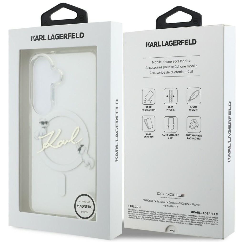 Karl Lagerfeld KC Script MagSafe Skal till Samsung Galaxy S26 Plus - Transparent