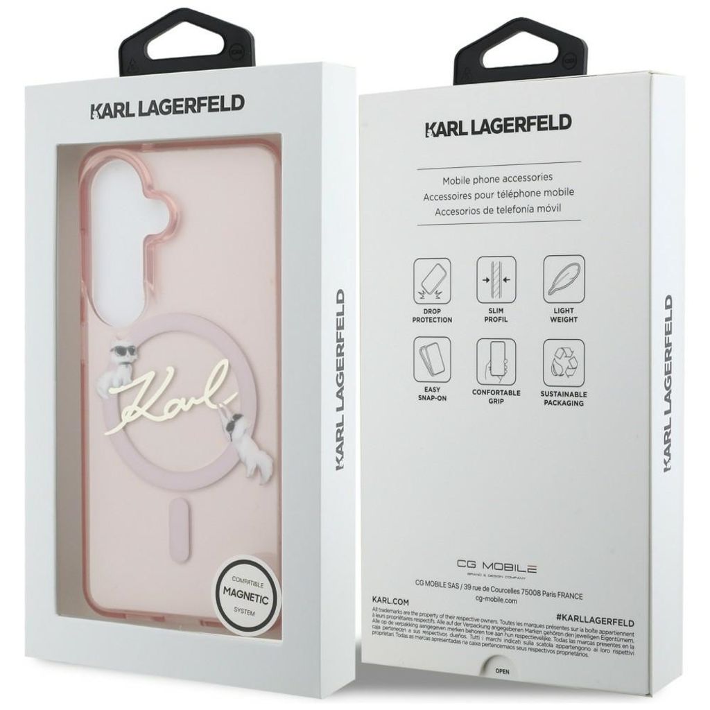 Karl Lagerfeld KC Script MagSafe Skal till Samsung Galaxy S26 - Rosa