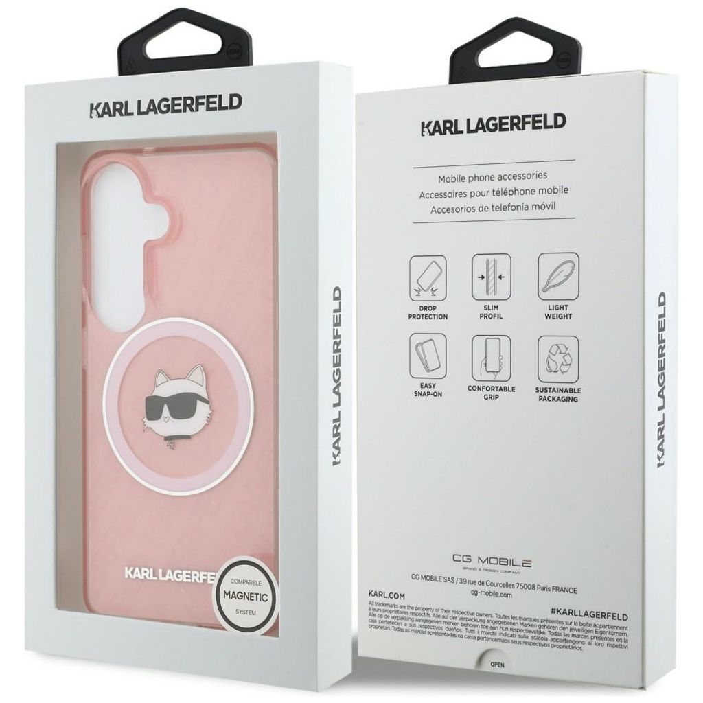 Karl Lagerfeld Repeated Choupette MagSafe Skal Samsung Galaxy S26 Plus - Rosa
