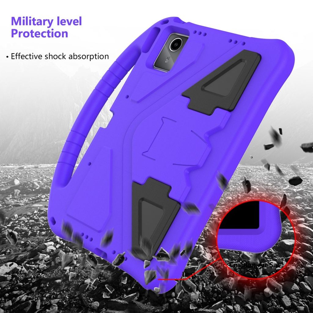 Lenovo Idea Tab Plus Deksel med Stativ og Håndtak Barn - Lilla