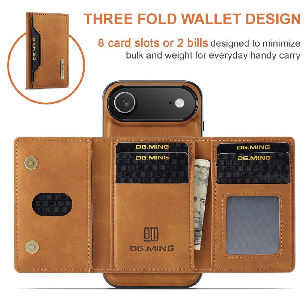 DG.MING iPhone Air Cover med Pung - Brun