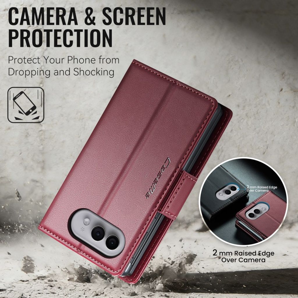 CASEME iPhone Duo Lompakkokotelo RFID-suojauksella - Punainen