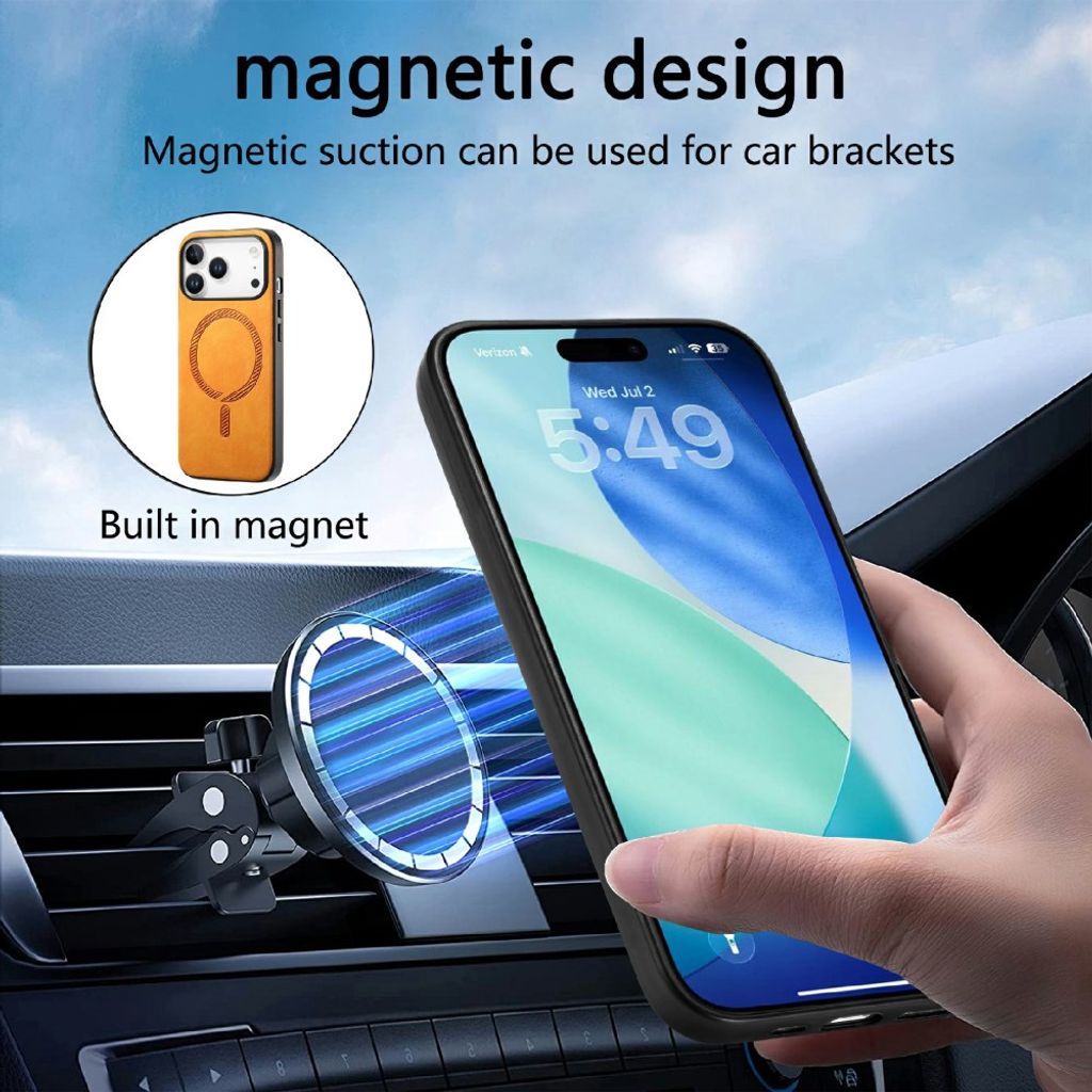 iPhone 18 Pro & iPhone 17 Pro Case MagSafe Kompatibel Kunstlæder - Brun