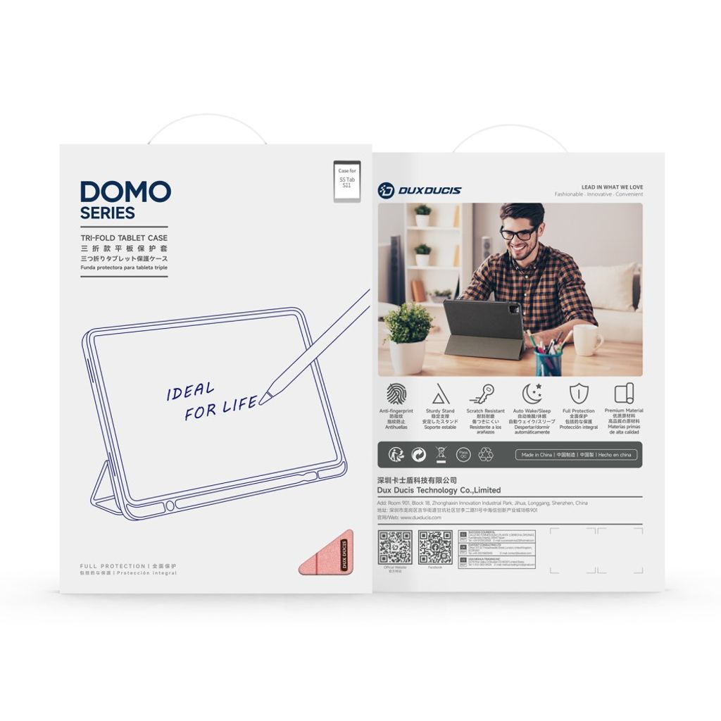 DUX DUCIS Galaxy Tab S11 lompakkokotelo jalustalla – vaaleanpunainen