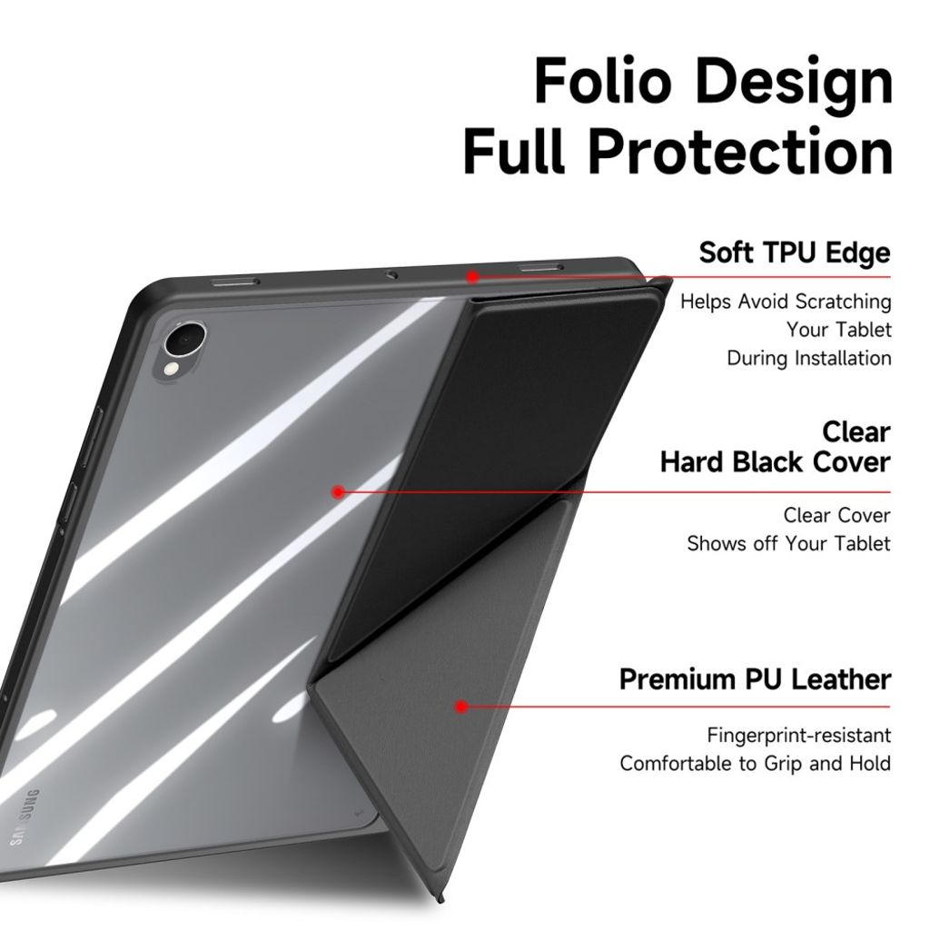 DUX DUCIS Samsung Galaxy Tab S11 kotelo origami-jalusta - musta