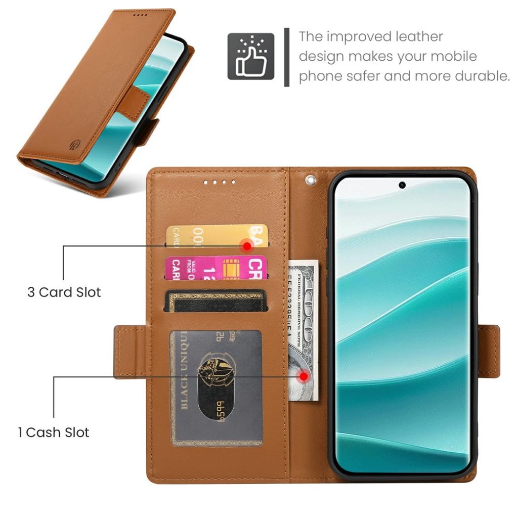 Xiaomi Redmi Note 15 ProPlus 5G Wallet cover - Brown
