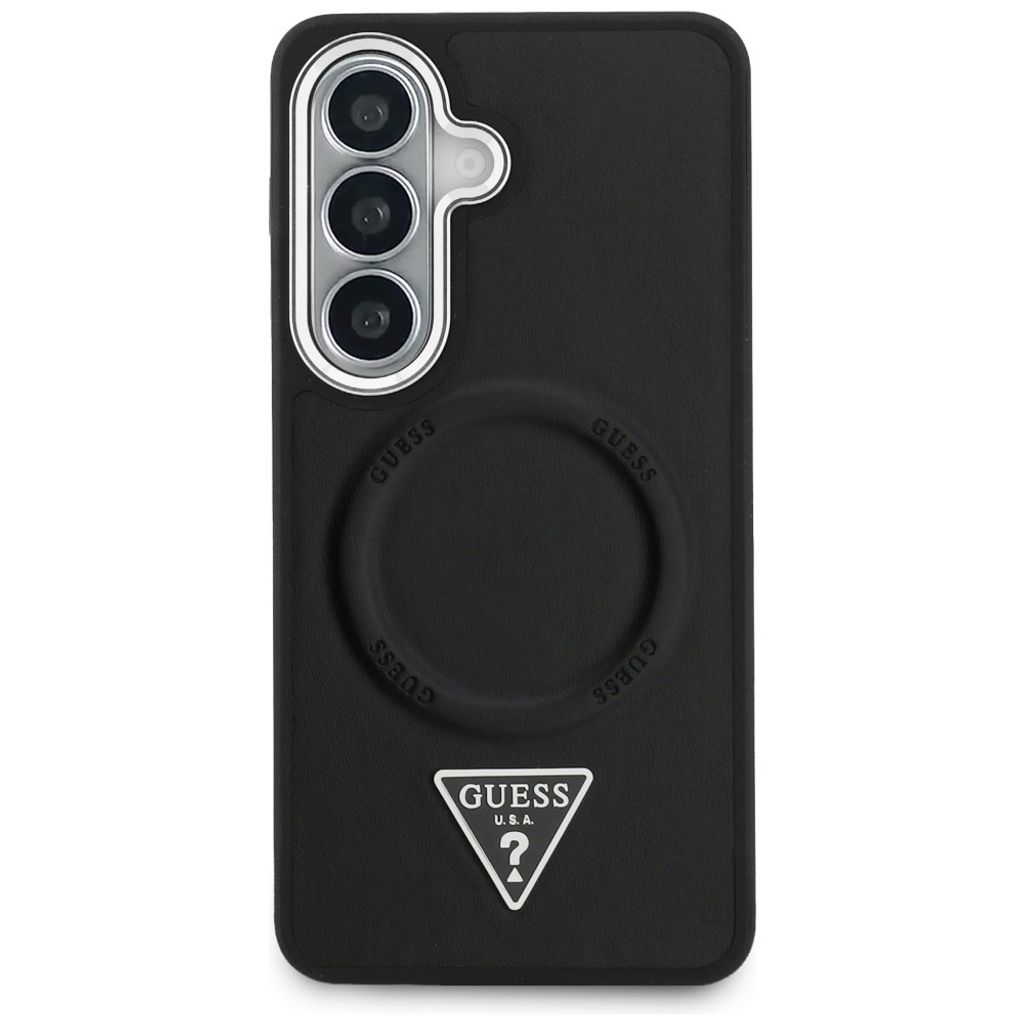 Guess Embossed Ring Triangle Logo MagSafe Skal till Samsung Galaxy S26 - Svart