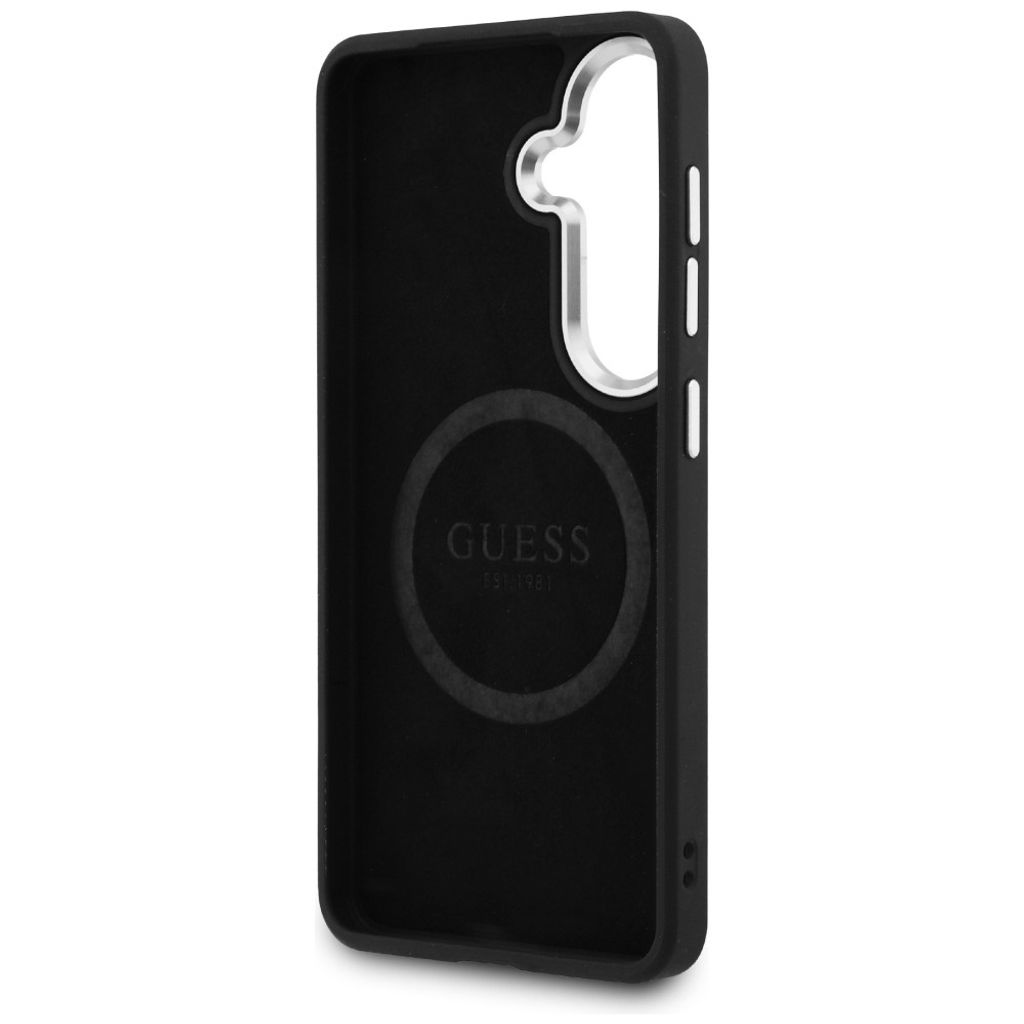 Guess Embossed Ring Triangle Logo MagSafe Skal till Samsung Galaxy S26 - Svart
