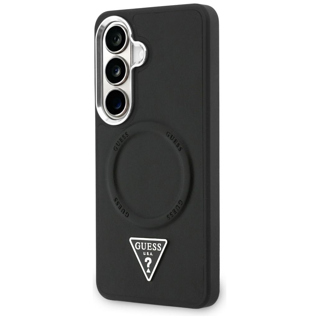 Guess Embossed Ring Triangle Logo MagSafe Skal till Samsung Galaxy S26 - Svart