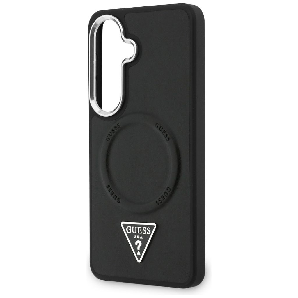 Guess Embossed Ring Triangle Logo MagSafe Skal till Samsung Galaxy S26 - Svart