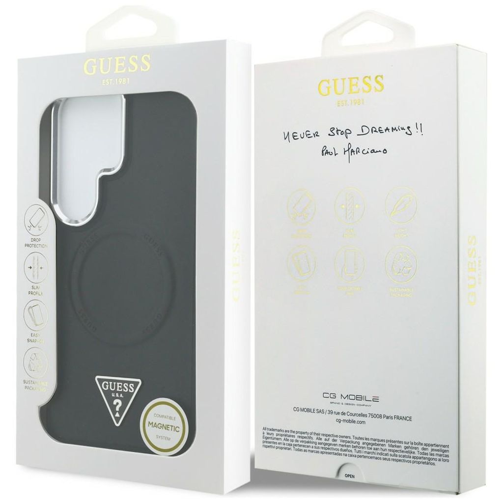 Guess Embossed Ring Triangle Logo MagSafe Skal Samsung Galaxy S26 Ultra - Svart