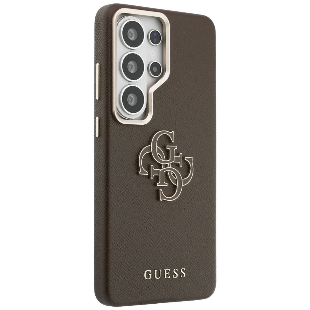 Guess Grained Big 4G Metal Logo Skal till Samsung Galaxy S26 Ultra - Brun