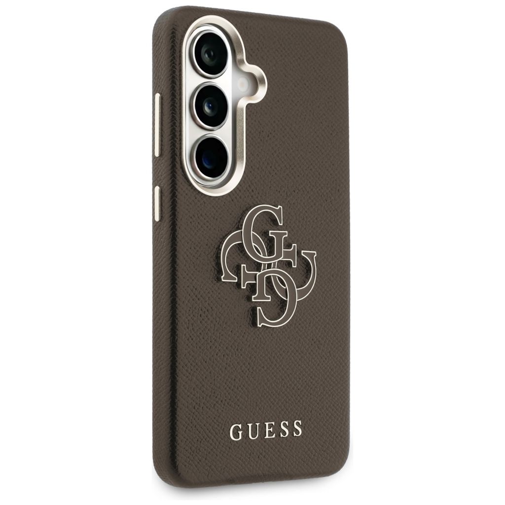 Guess Grained Big 4G Metal Logo Skal till Samsung Galaxy S26 Plus - Brun