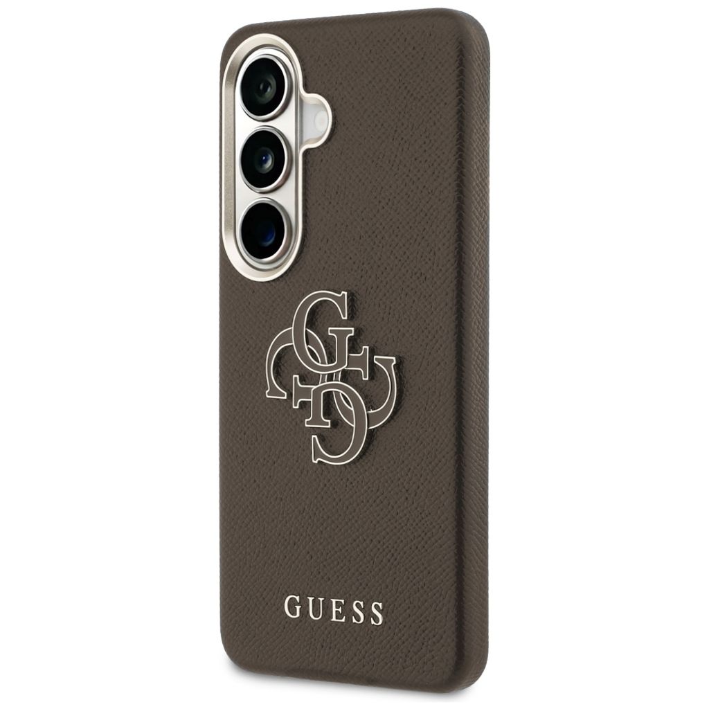 Guess Grained Big 4G Metal Logo Skal till Samsung Galaxy S26 Plus - Brun