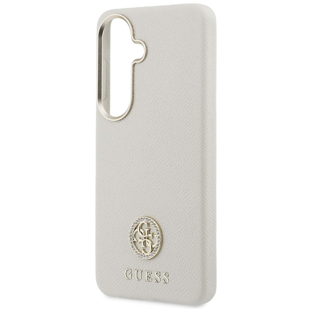 Guess Rhinestone Round Logo MagSafe Skal till Samsung Galaxy S26 - Beige