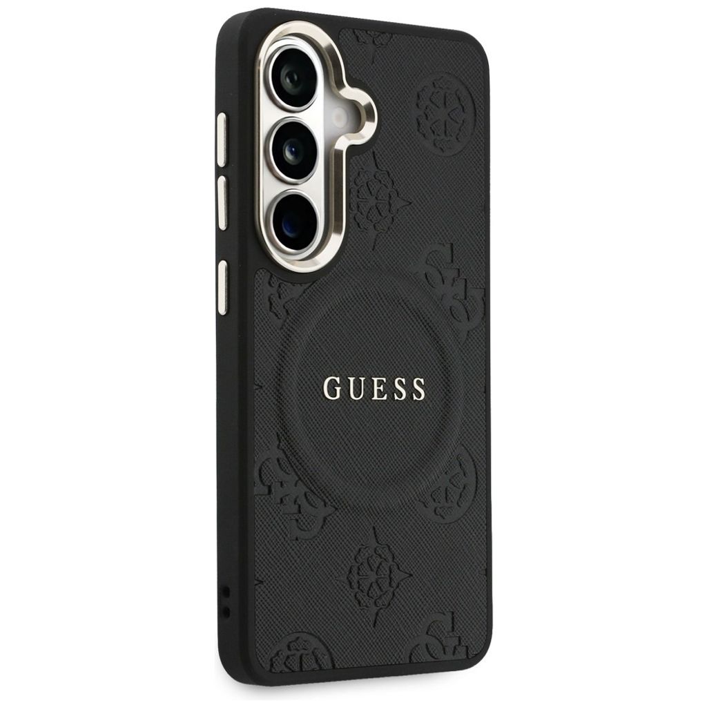 Guess Saffiano Peony MagSafe Skal till Samsung Galaxy S26 - Svart