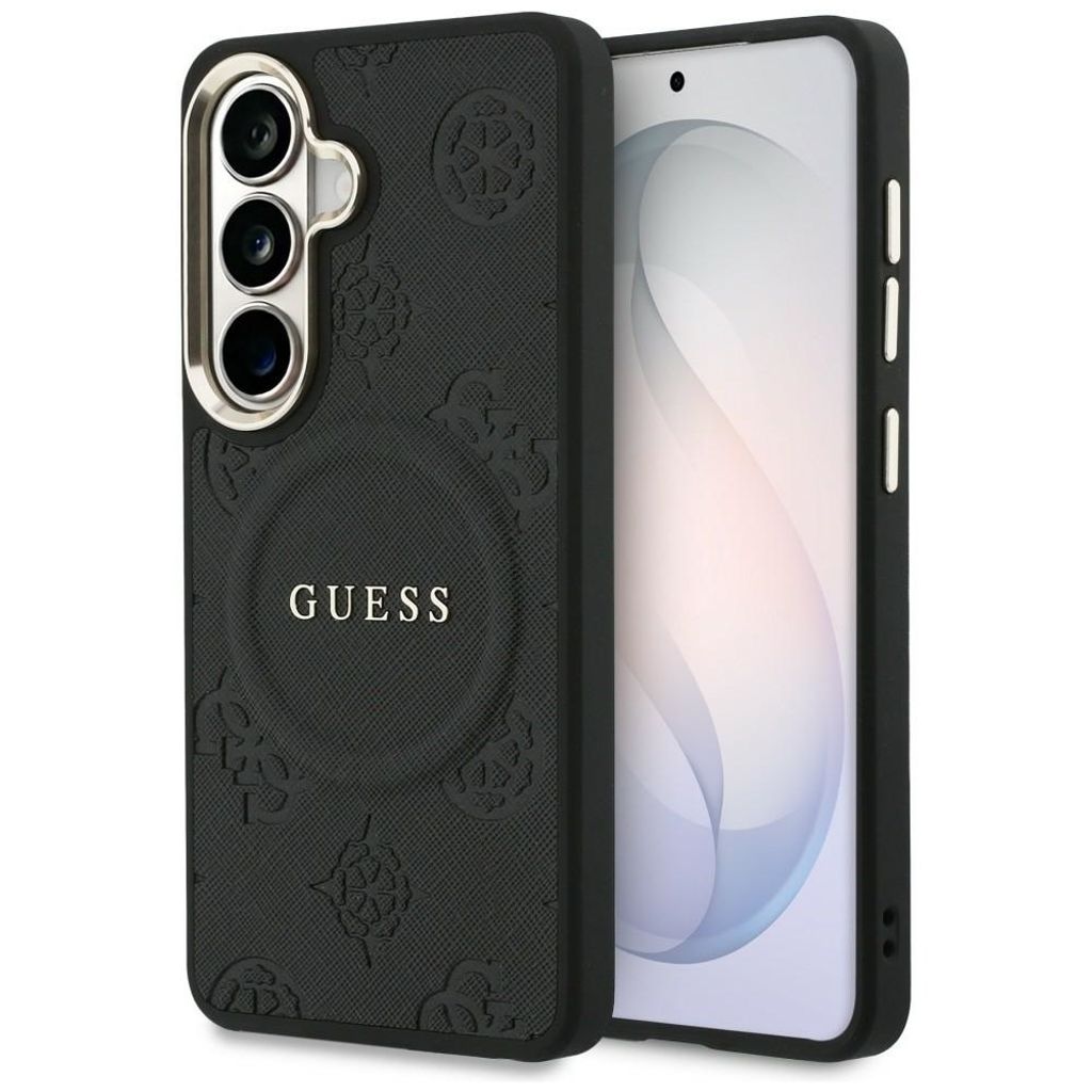 Guess Saffiano Peony MagSafe Skal till Samsung Galaxy S26 - Svart