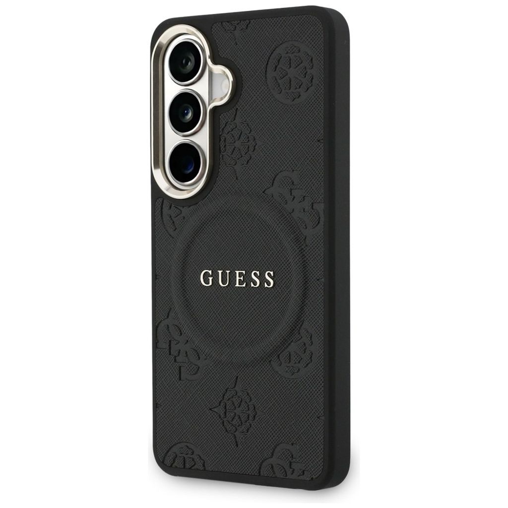 Guess Saffiano Peony MagSafe Skal till Samsung Galaxy S26 - Svart
