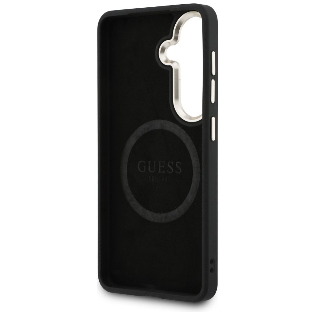 Guess Saffiano Peony MagSafe Skal till Samsung Galaxy S26 - Svart