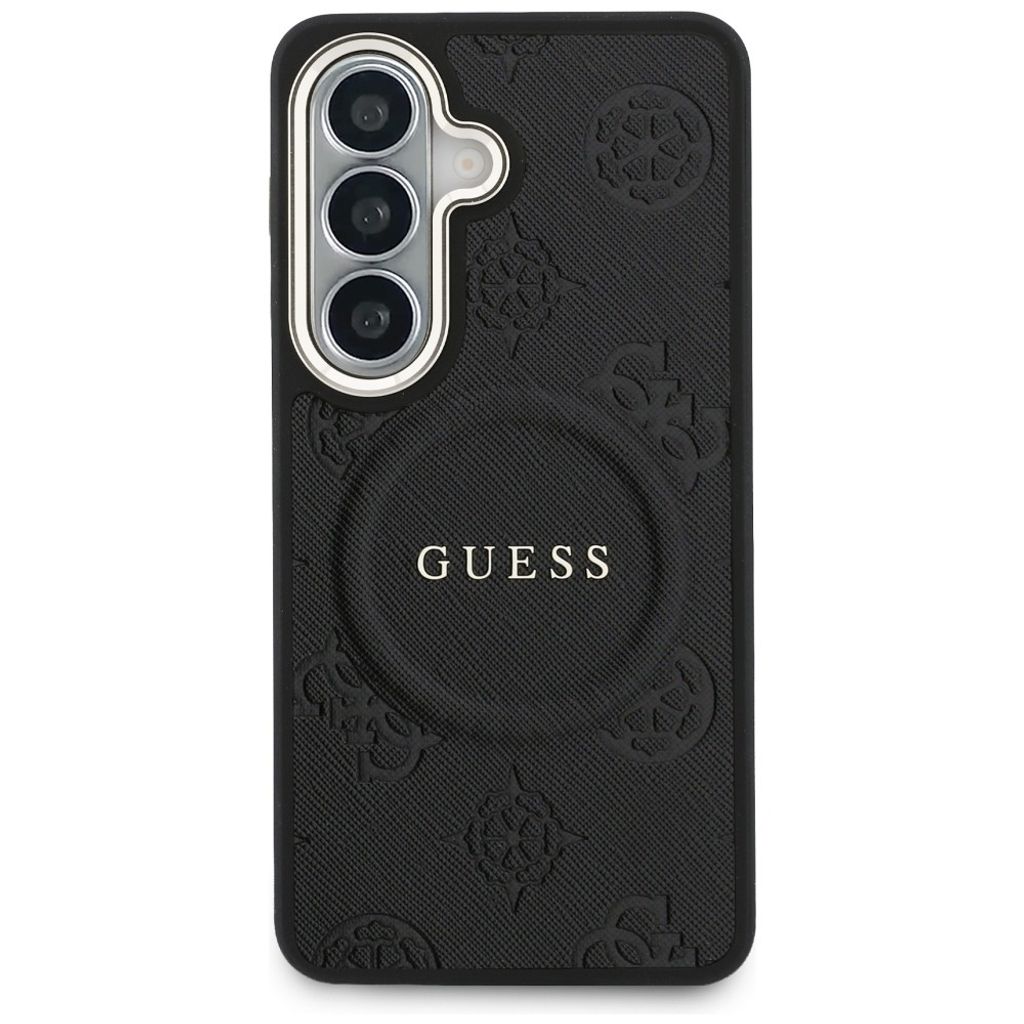 Guess Saffiano Peony MagSafe Skal till Samsung Galaxy S26 - Svart