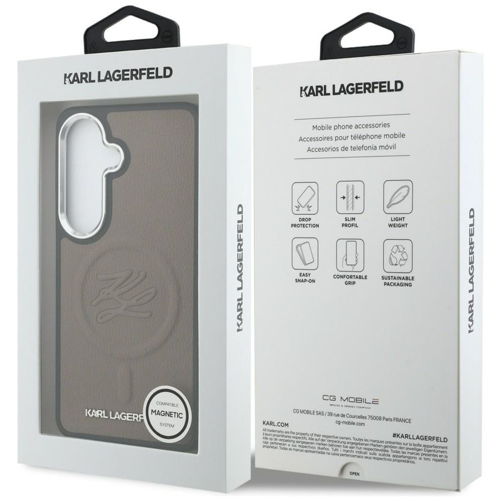 Karl Lagerfeld Embossed Ring Initials MagSafe Skal Samsung Galaxy S26 - Brun