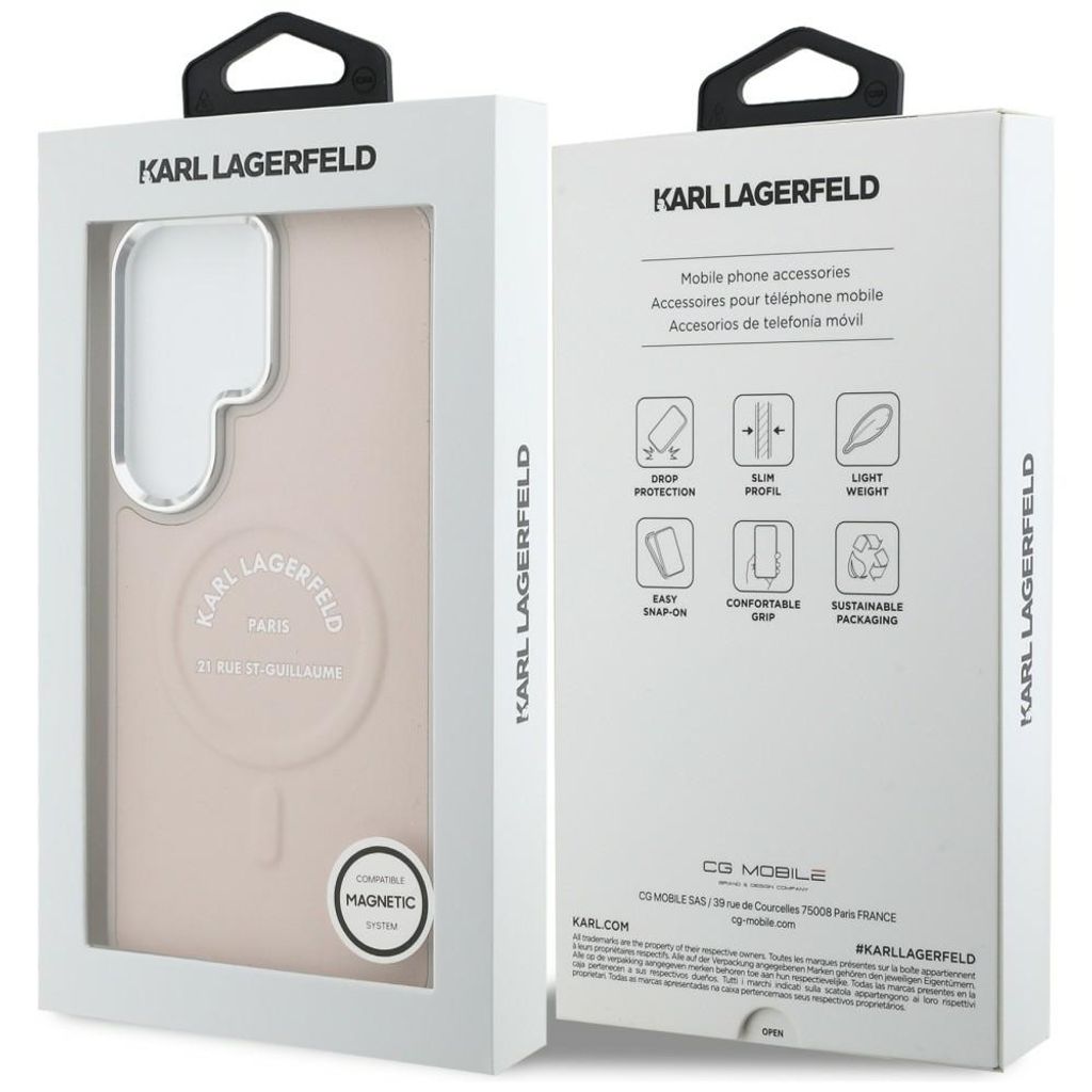 Karl Lagerfeld Embossed Ring Logo MagSafe Skal Samsung Galaxy S26 Ultra - Rosa