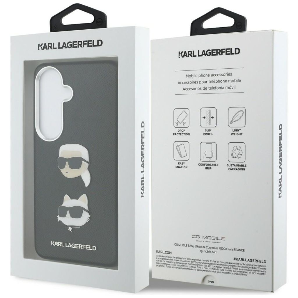 Karl Lagerfeld Saffiano Double Heads Metal Skal till Samsung Galaxy S26 - Svart