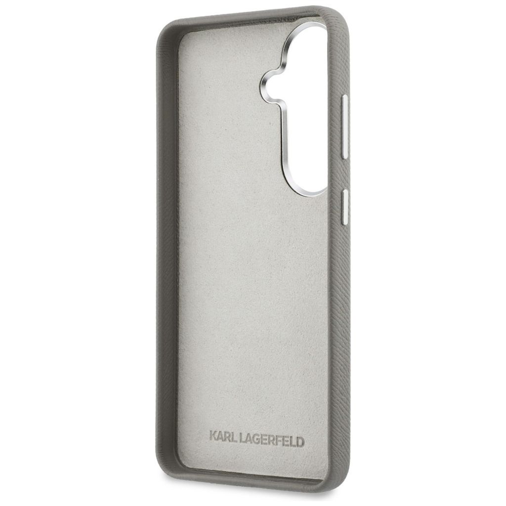 Karl Lagerfeld Saffiano Double Heads Metal Skal till Samsung Galaxy S26 - Silver